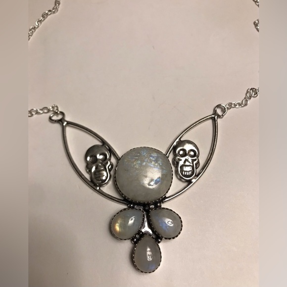 Moonstone Stamped 925 Sterling Silver Necklace
